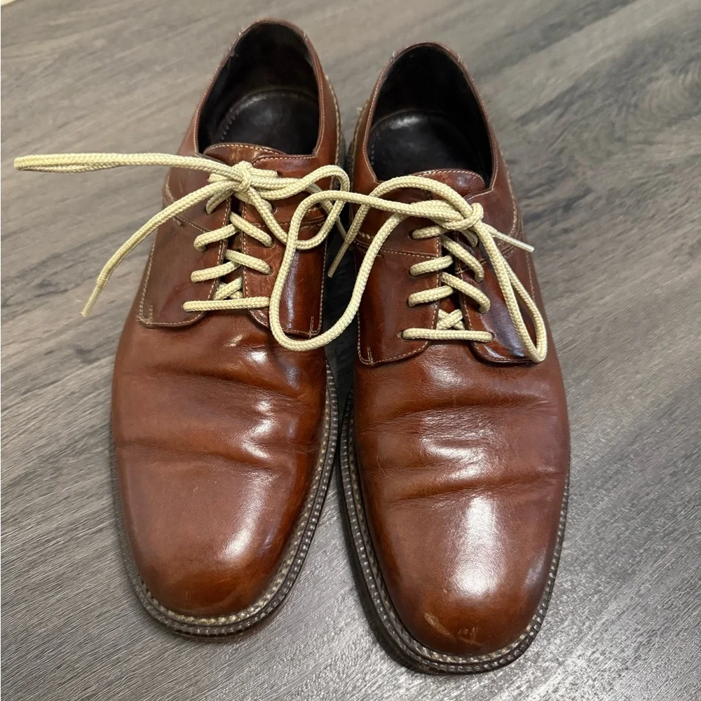 Cole Haan Country Brown Leather Derby Shoes Size 8 Timeless Old Money